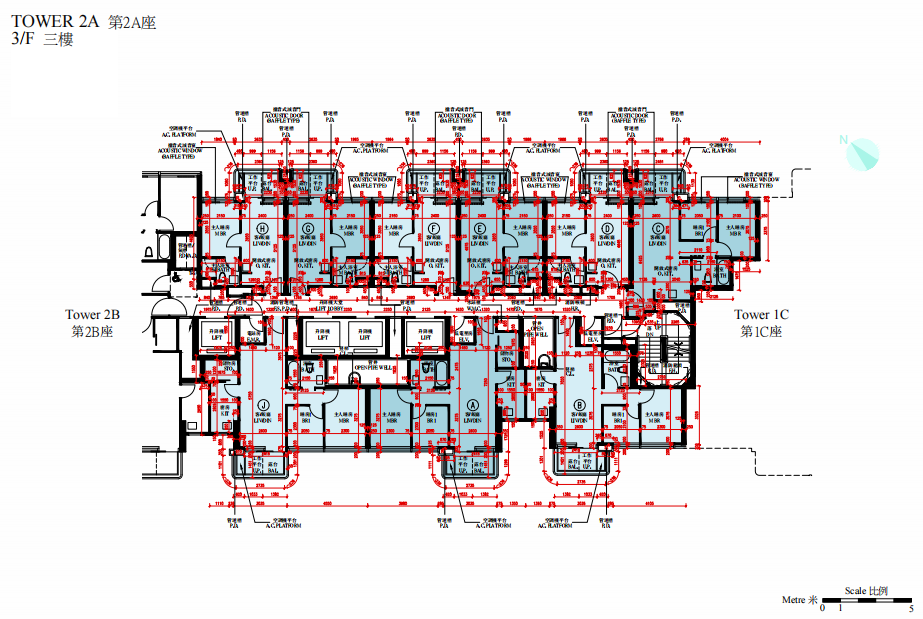 維港・灣畔 標準層平面圖 1280個單位布局設計